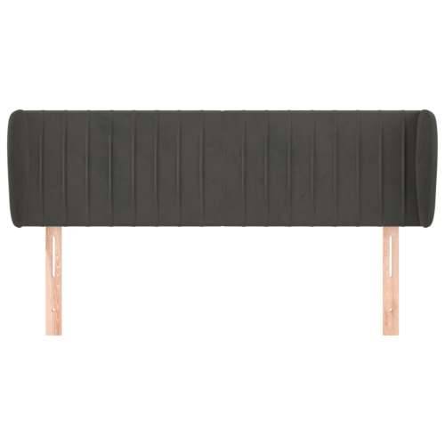 Uzglavlje s ušima tamnosivo 147x23x78/88 cm baršunasto - Tamno siva 147 x 23 x 78/88 cm 1 Cijena