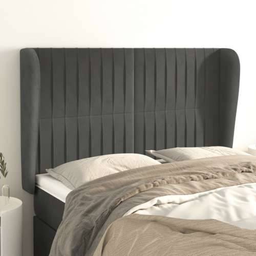 Uzglavlje s ušima tamnosivo 147x23x118/128 cm baršunasto - Tamno siva 147 x 23 x 118/128 cm 1 Cijena