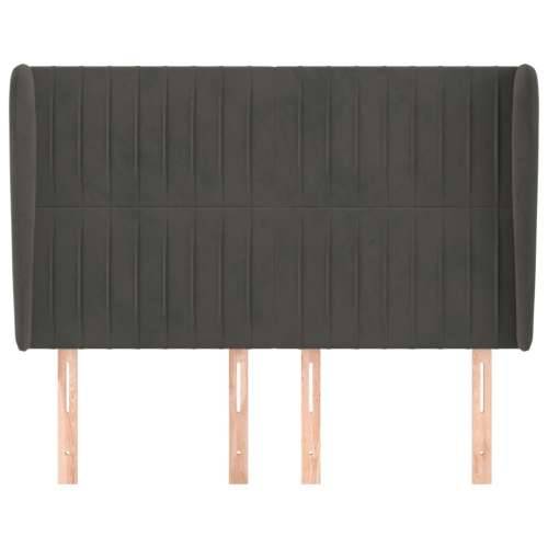Uzglavlje s ušima tamnosivo 147x23x118/128 cm baršunasto - Tamno siva 147 x 23 x 118/128 cm 1 Cijena