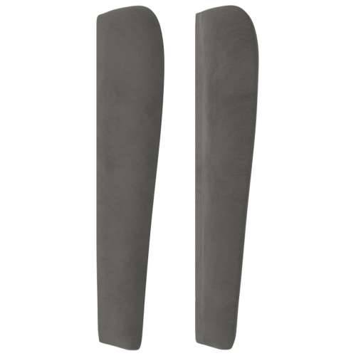 Uzglavlje s ušima tamnosivo 147x23x118/128 cm baršunasto - Tamno siva 147 x 23 x 118/128 cm 1 Cijena