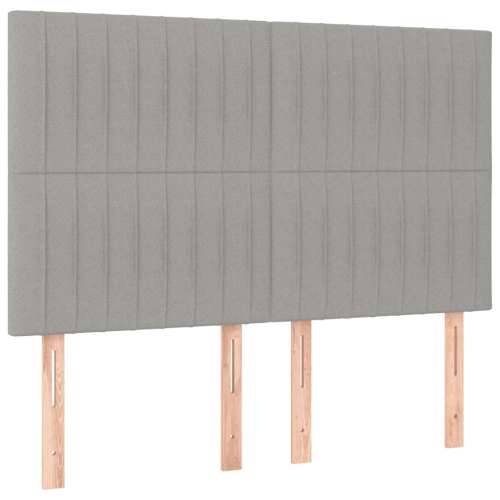 Krevet box spring s madracem svjetlosivi 140x200 cm od tkanine - Svjetlosiva 140 x 200 cm Okomite pruge Cijena