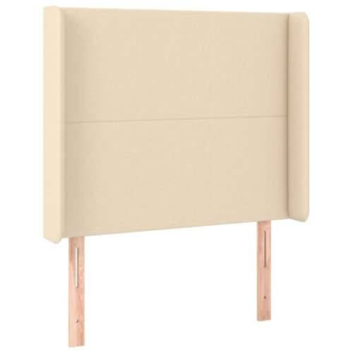 Krevet box spring s madracem LED krem 100x200 cm od tkanine - Krema 100 x 200 cm Gladak dizajn Cijena