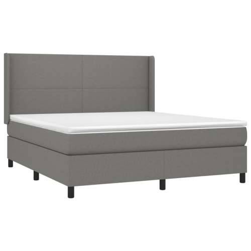 Krevet box spring s madracem LED tamnosivi 180x200 cm tkanina - Tamno siva 180 x 200 cm Gladak dizajn Cijena