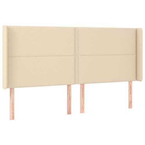 Krevet box spring s madracem LED krem 180x200 cm od tkanine - Krema 180 x 200 cm Obično s čavlima Cijena