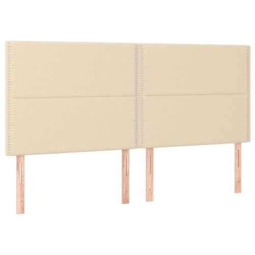 Krevet box spring s madracem LED krem 200x200 cm od tkanine - Krema 200 x 200 cm Obično s čavlima Cijena