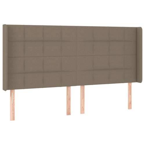 Krevet box spring s madracem LED smeđesivi 200x200 cm tkanina - Sivo-smeđa 200 x 200 cm Blok s kvadratima Cijena