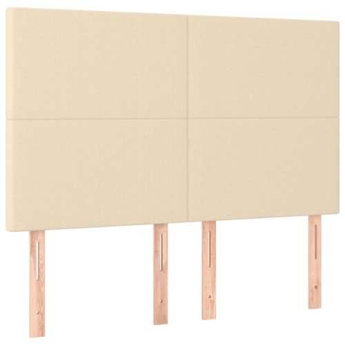 Krevet box spring s madracem LED krem 140x200 cm od tkanine - Krema 140 x 200 cm Gladak dizajn Cijena