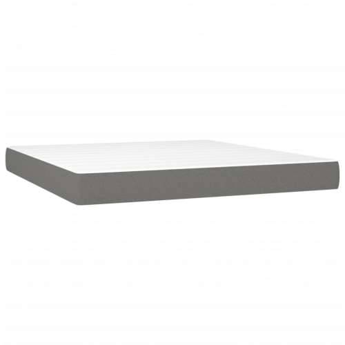 Krevet box spring s madracem LED tamnosivi 160x200 cm tkanina - Tamno siva 160 x 200 cm Gladak dizajn Cijena