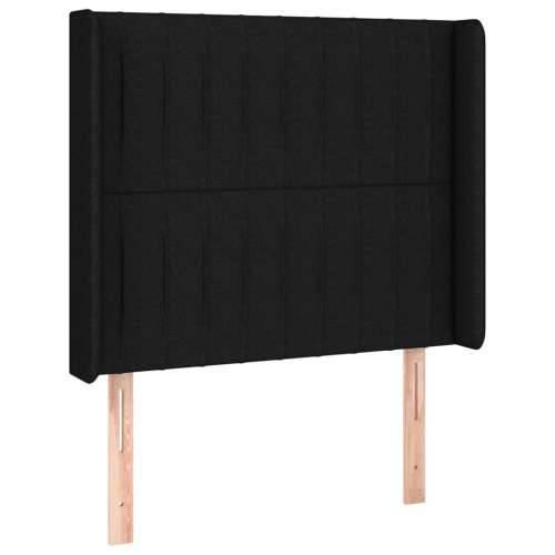 Krevet box spring s madracem LED crni 90x200 cm od tkanine - Crna 90 x 200 cm Okomite pruge Cijena