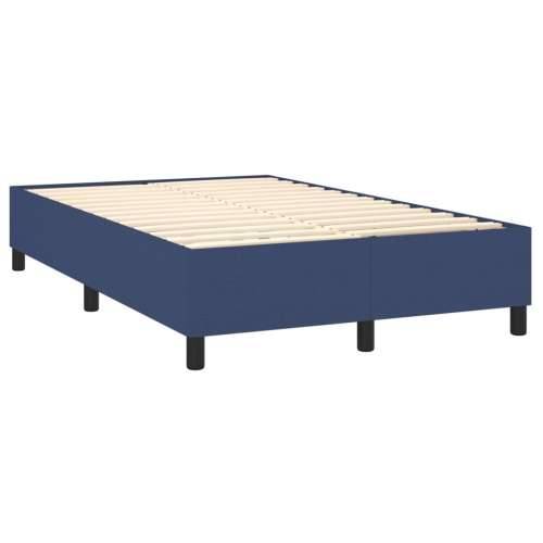 Krevet box spring s madracem LED plavi 120 x 200 cm od tkanine - Plava 120 x 200 cm Blok s kvadratima Cijena