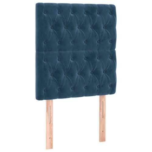 Krevet box spring s madracem LED tamnoplavi 80 x 200 cm baršun - Tamno plava 80 x 200 cm Dizajn s gumbima Cijena