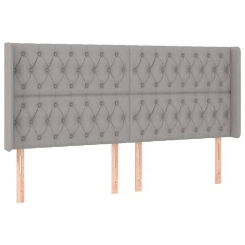 Krevet box spring s madracem LED svjetlosivi 200x200 cm tkanina - Svjetlosiva 200 x 200 cm Dizajn s gumbima Cijena