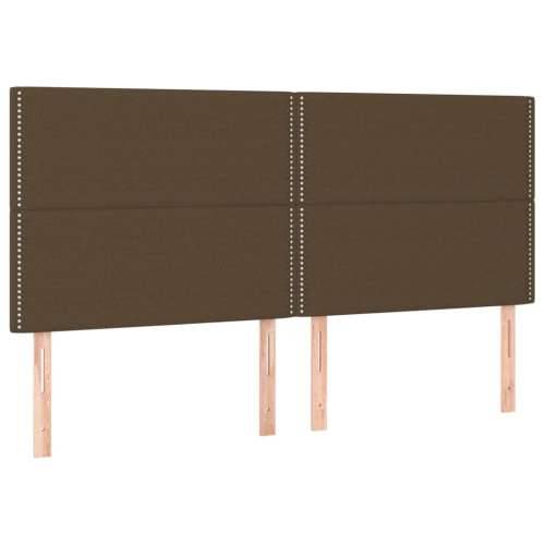 Krevet box spring s madracem LED tamnosmeđi 160x200 cm tkanina - Tamno smeđa 160 x 200 cm Obično s čavlima Cijena