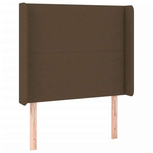 Krevet box spring s madracem LED tamnosmeđi 100x200 cm tkanina - Tamno smeđa 100 x 200 cm Gladak dizajn Cijena