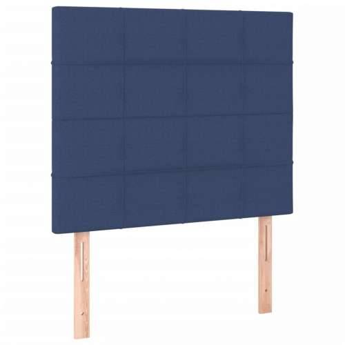Krevet box spring s madracem LED plavi 90x190 cm od tkanine - Plava 90 x 190 cm Blok s kvadratima Cijena