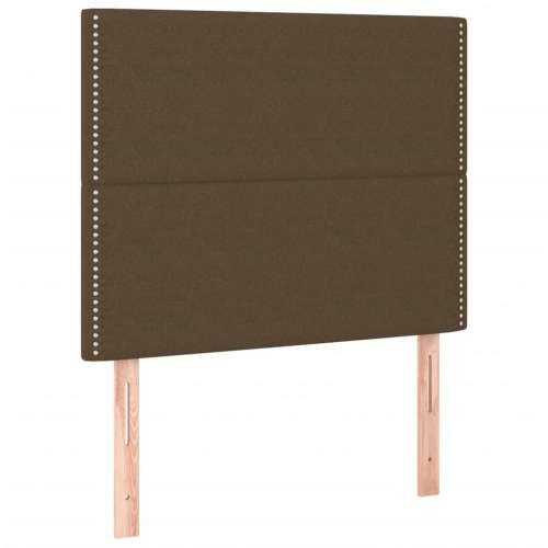 Krevet box spring s madracem LED tamnosmeđi 100x200 cm tkanina - Tamno smeđa 100 x 200 cm Obično s čavlima Cijena