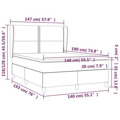 Krevet s oprugama i madracem svjetlosivi 140x190 cm od tkanine - Svjetlosiva 140 x 190 cm Obično s čavlima Cijena