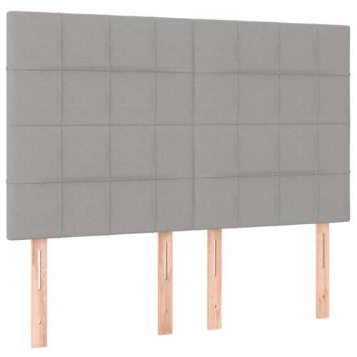 Krevet s oprugama i madracem svjetlosivi 140x190 cm od tkanine - Svjetlosiva 140 x 190 cm Blok s kvadratima Cijena