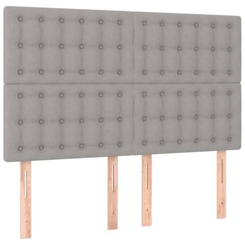 Krevet s oprugama i madracem svjetlosivi 140x190 cm od tkanine - Svjetlosiva 140 x 190 cm gumbi Cijena