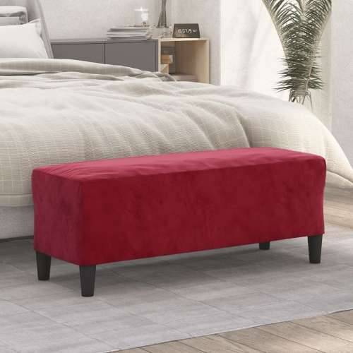 Klupa crvena boja vina 100 x 35 x 41 cm baršunasta - boja crnog vina 100 x 35 x 41 cm Cijena