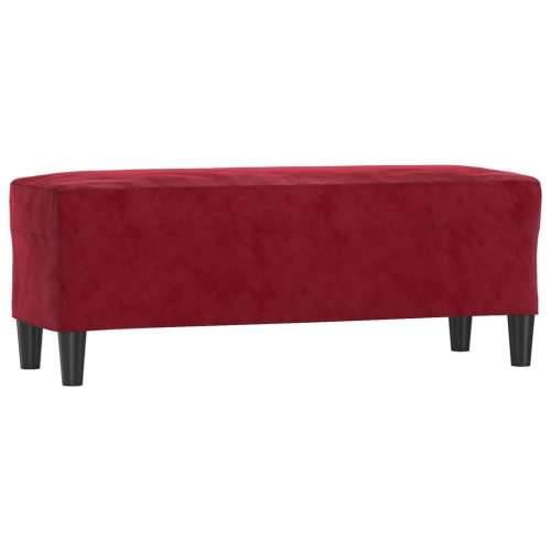 Klupa crvena boja vina 100 x 35 x 41 cm baršunasta - boja crnog vina 100 x 35 x 41 cm Cijena