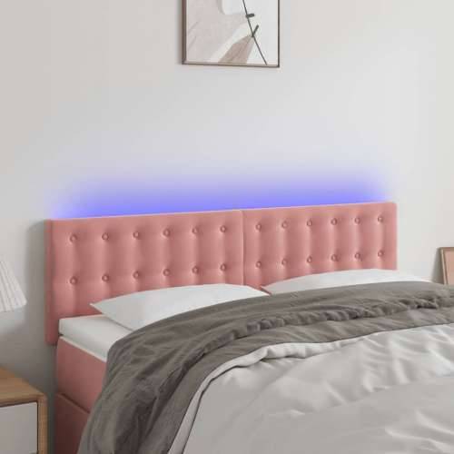 LED uzglavlje ružičasto 144x5x78/88 cm baršunasto - Ružičasta 144 x 5 x 78/88 cm 1 Cijena