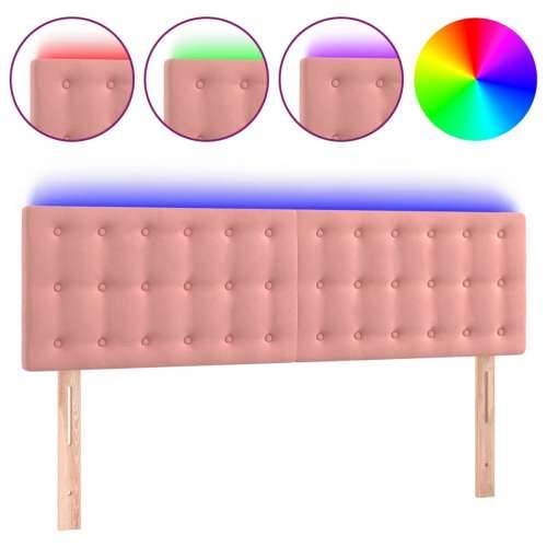 LED uzglavlje ružičasto 144x5x78/88 cm baršunasto - Ružičasta 144 x 5 x 78/88 cm 1 Cijena