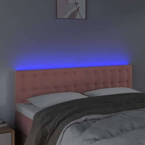 LED uzglavlje ružičasto 144x5x78/88 cm baršunasto - Ružičasta 144 x 5 x 78/88 cm 1 Cijena