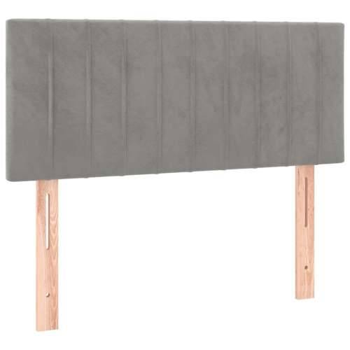 Box spring krevet s madracem svjetlosivi 100x200 cm baršunasti - Svjetlosiva 100 x 200 cm Okomite pruge Cijena