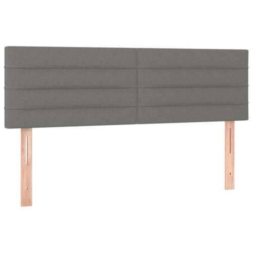 Krevet box spring s madracem LED tamnosivi 140x200 cm tkanina - Tamno siva 140 x 200 cm vodoravne pruge Cijena