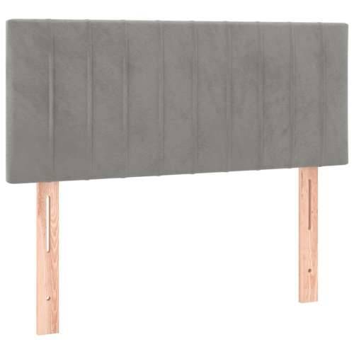 Box spring krevet s madracem svjetlosivi 100x200 cm baršunasti - Svjetlosiva 100 x 200 cm Okomite pruge Cijena