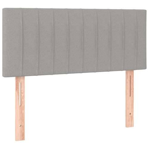Krevet box spring s madracem LED svjetlosivi 90x200 cm tkanina - Svjetlosiva 90 x 200 cm Okomite pruge Cijena