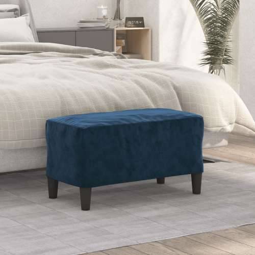 Klupa plava 70 x 35 x 41 cm baršunasta - Plava 70 x 35 x 41 cm Cijena