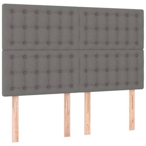 Krevet box spring s madracem LED tamnosivi 140x190 cm tkanina - Tamno siva 140 x 190 cm gumbi Cijena