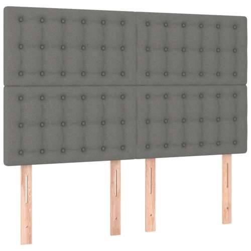 Krevet box spring s madracem LED tamnosivi 140x200 cm tkanina - Tamno siva 140 x 200 cm gumbi Cijena