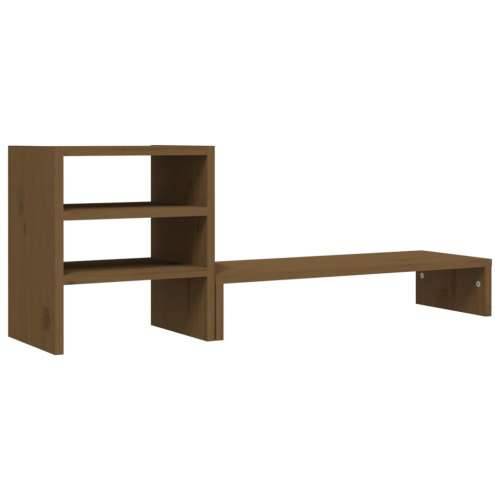 Stalak za monitor boja meda 81 x 20 x 30 cm od masivne borovine - boja meda Cijena