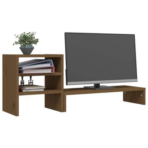 Stalak za monitor boja meda 81 x 20 x 30 cm od masivne borovine - boja meda Cijena