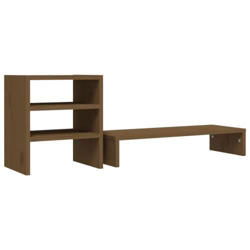 Stalak za monitor boja meda 81 x 20 x 30 cm od masivne borovine - boja meda Cijena