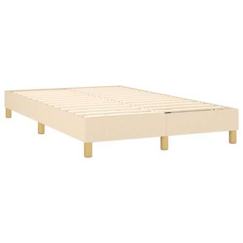 Krevet box spring s madracem LED krem 120 x 200 cm od tkanine - Krema 120 x 200 cm vodoravne pruge Cijena