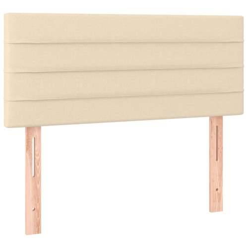 Krevet box spring s madracem LED krem 120 x 200 cm od tkanine - Krema 120 x 200 cm vodoravne pruge Cijena