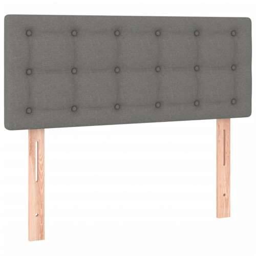 Krevet box spring s madracem LED tamnosivi 120 x 200 cm tkanina  - Tamno siva 120 x 200 cm gumbi Cijena