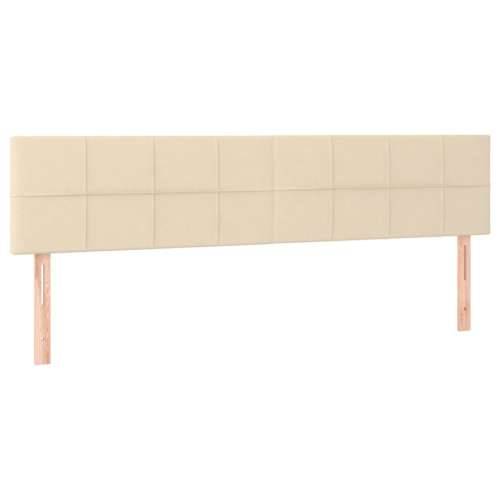 Krevet box spring s madracem LED krem 160x200 cm od tkanine - Krema 160 x 200 cm Blok s kvadratima Cijena