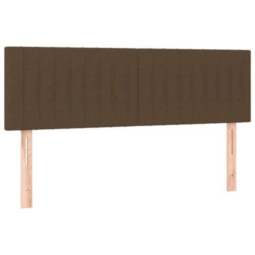 Krevet box spring s madracem LED tamnosmeđi 140x200 cm tkanina - Tamno smeđa 140 x 200 cm Okomite pruge Cijena