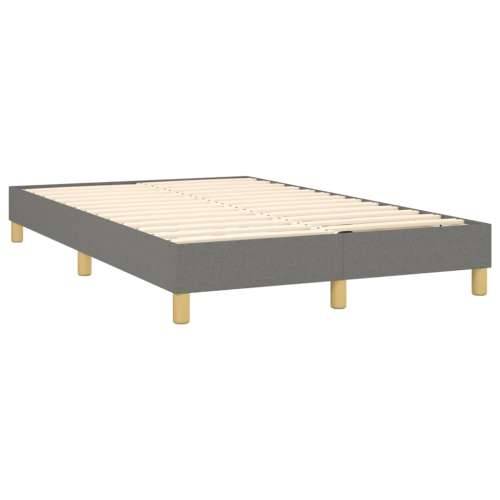 Krevet box spring s madracem LED tamnosivi 120 x 200 cm tkanina - Tamno siva 120 x 200 cm Blok s kvadratima Cijena