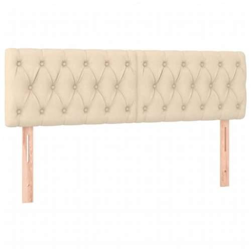 Krevet box spring s madracem LED krem 160x200 cm od tkanine - Krema 160 x 200 cm Dizajn s gumbima Cijena