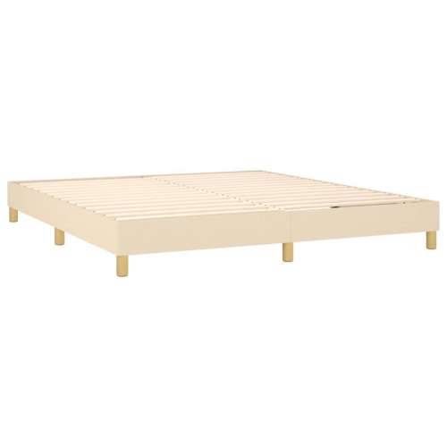 Krevet s oprugama i madracem krem 160x200 cm od tkanine - Krema 160 x 200 cm Gladak dizajn Cijena