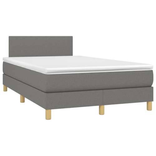 Krevet box spring s madracem LED tamnosivi 120 x 200 cm tkanina - Tamno siva 120 x 200 cm Gladak dizajn Cijena