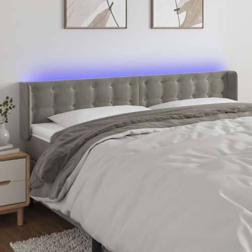 LED uzglavlje svjetlosivo 183x16x78/88 cm baršunasto - Svjetlosiva 183 x 16 x 78/88 cm 1 Cijena