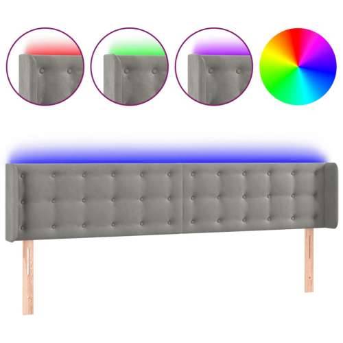 LED uzglavlje svjetlosivo 183x16x78/88 cm baršunasto - Svjetlosiva 183 x 16 x 78/88 cm 1 Cijena