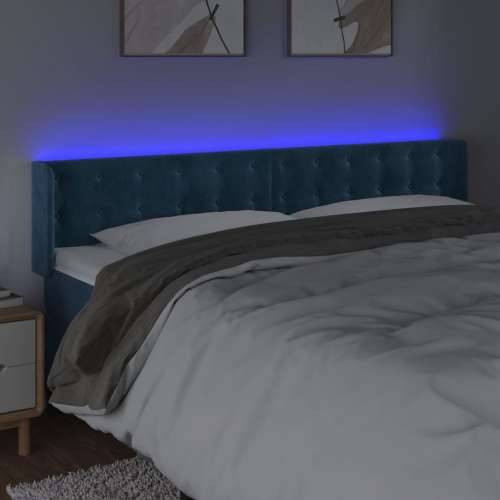 LED uzglavlje tamnoplavo 203x16x78/88 cm baršunasto - Tamno plava 203 x 16 x 78/88 cm 1 Cijena
